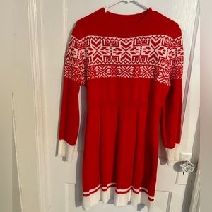 3 for $15 Red & White Sweater Dress